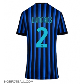 Billige Fotballdrakt Inter Milan Denzel Dumfries #2 Replika Hjemmedrakt Dame 2025-26 Kortermet